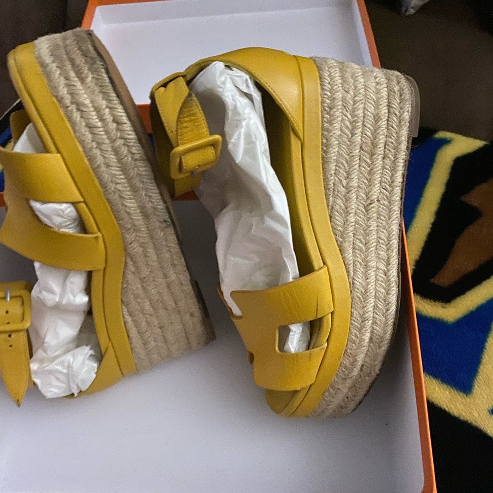 HERMES ELDA ESPADILLES WEGDES SHOES - Picture 4 of 13